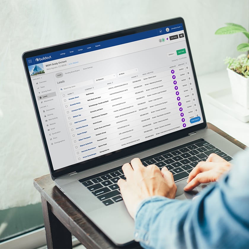 Leads tab in Buildout